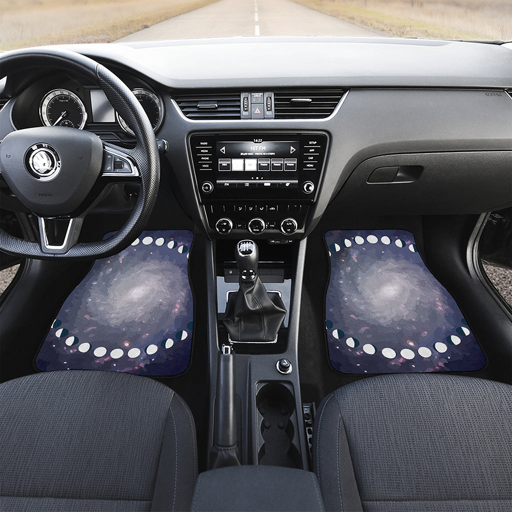 Lunar Phase Cycle Print Front and Back Car Floor Mats