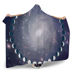 Lunar Phase Cycle Print Hooded Blanket