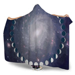 Lunar Phase Cycle Print Hooded Blanket