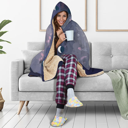 Lunar Phase Cycle Print Hooded Blanket