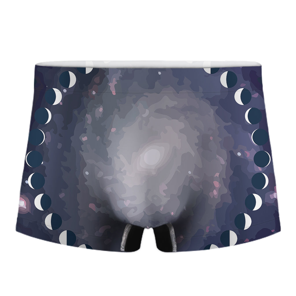 Lunar Phase Cycle Print Men's Boxer Briefs