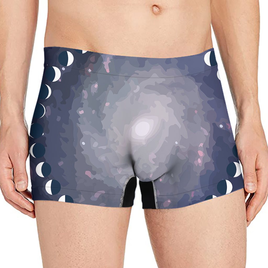 Lunar Phase Cycle Print Men's Boxer Briefs