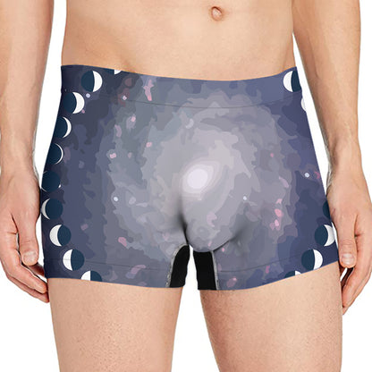 Lunar Phase Cycle Print Men's Boxer Briefs