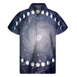 Lunar Phase Cycle Print Men's Short Sleeve Shirt