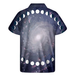 Lunar Phase Cycle Print Men's Short Sleeve Shirt
