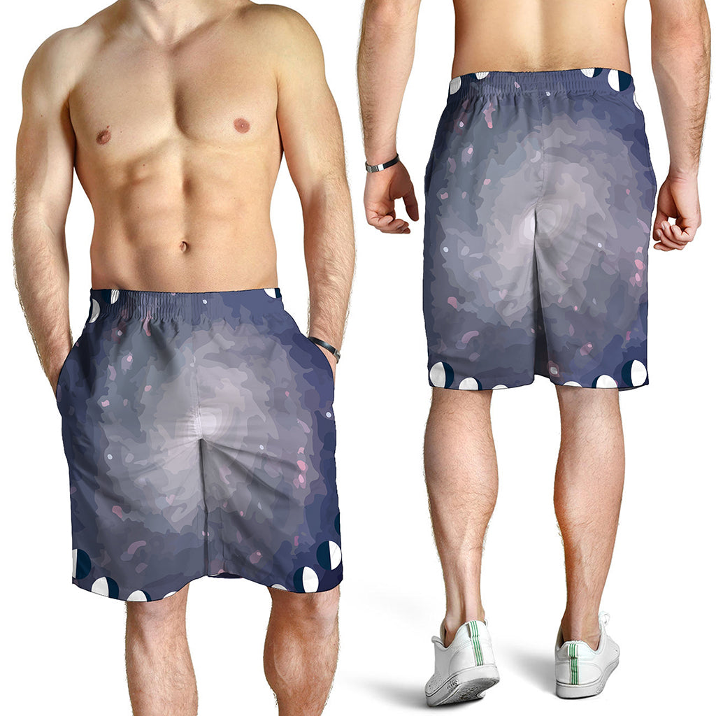 Lunar Phase Cycle Print Men's Shorts