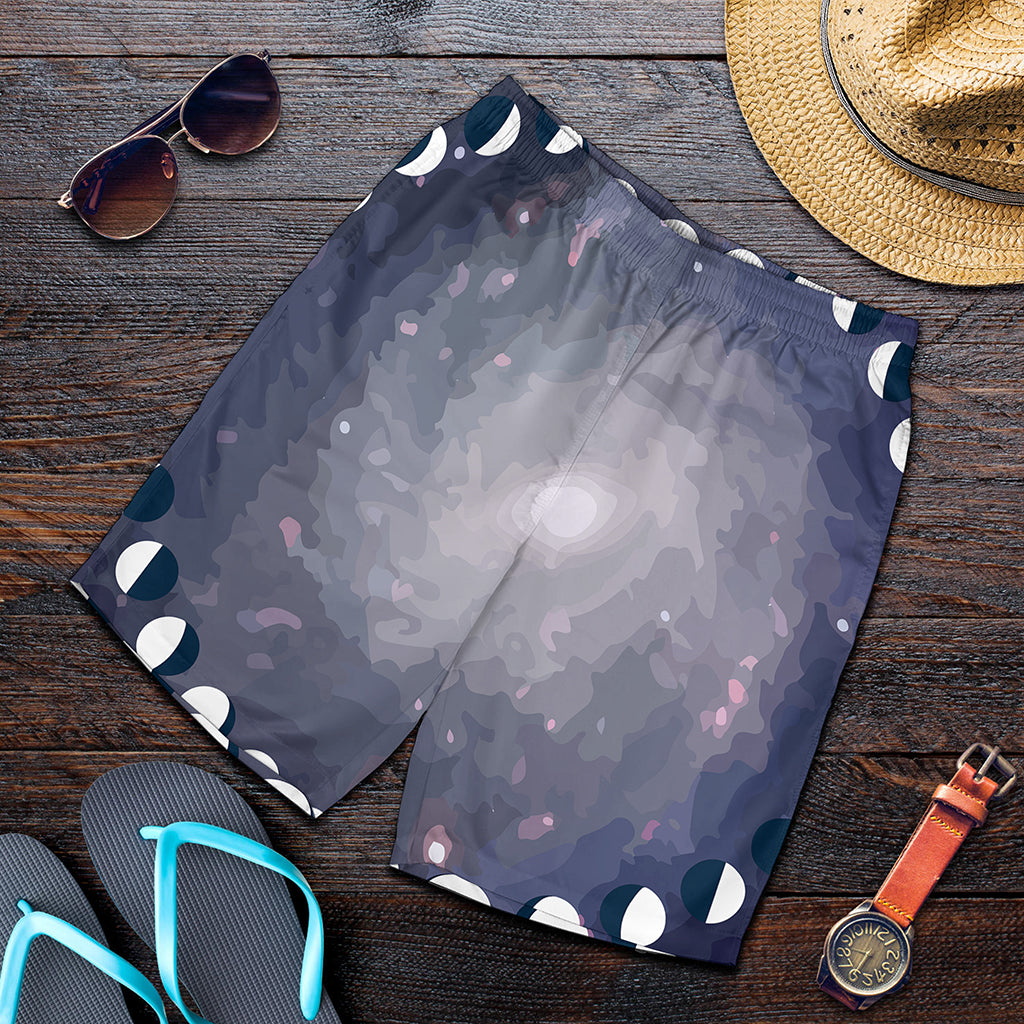 Lunar Phase Cycle Print Men's Shorts