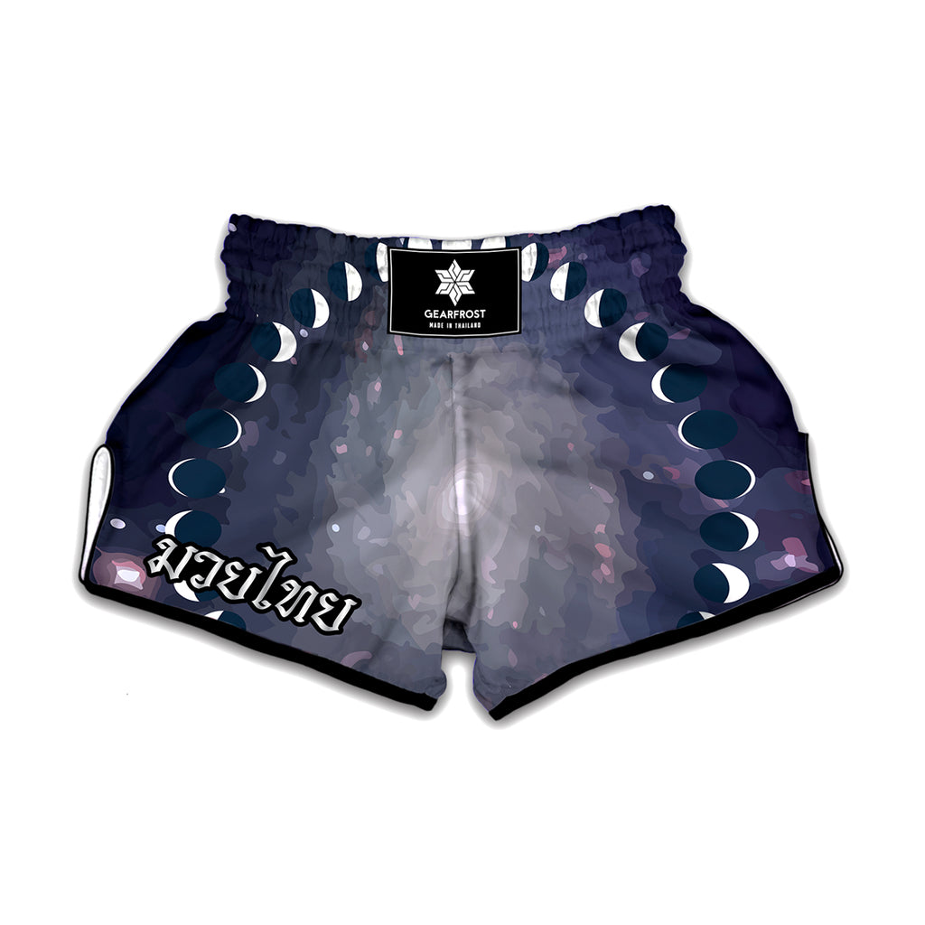 Lunar Phase Cycle Print Muay Thai Boxing Shorts