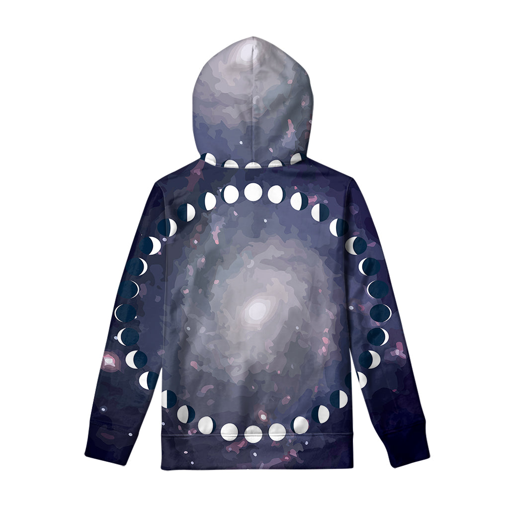 Lunar Phase Cycle Print Pullover Hoodie