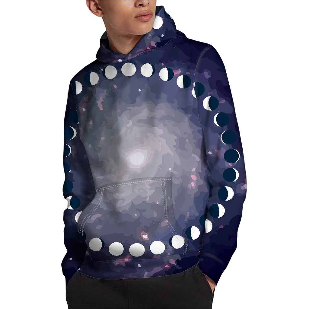 Lunar Phase Cycle Print Pullover Hoodie