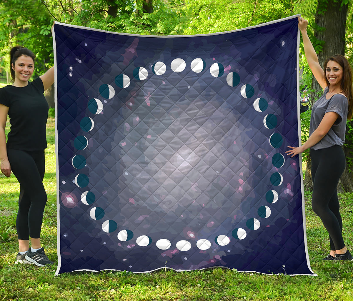 Lunar Phase Cycle Print Quilt