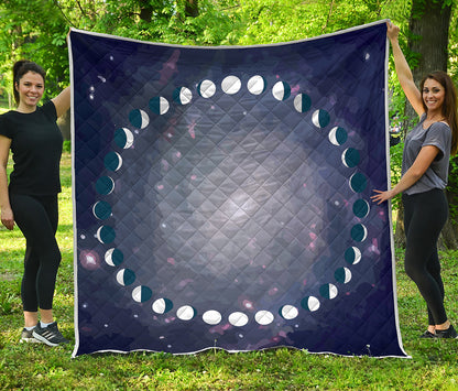 Lunar Phase Cycle Print Quilt
