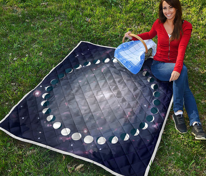 Lunar Phase Cycle Print Quilt