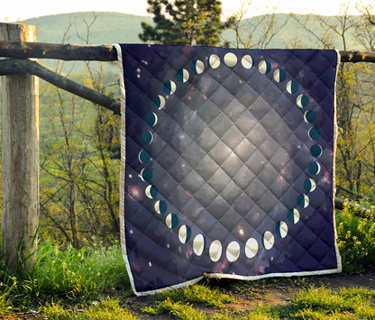 Lunar Phase Cycle Print Quilt