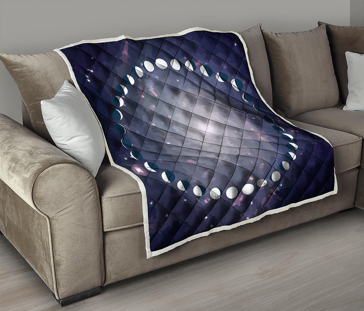 Lunar Phase Cycle Print Quilt