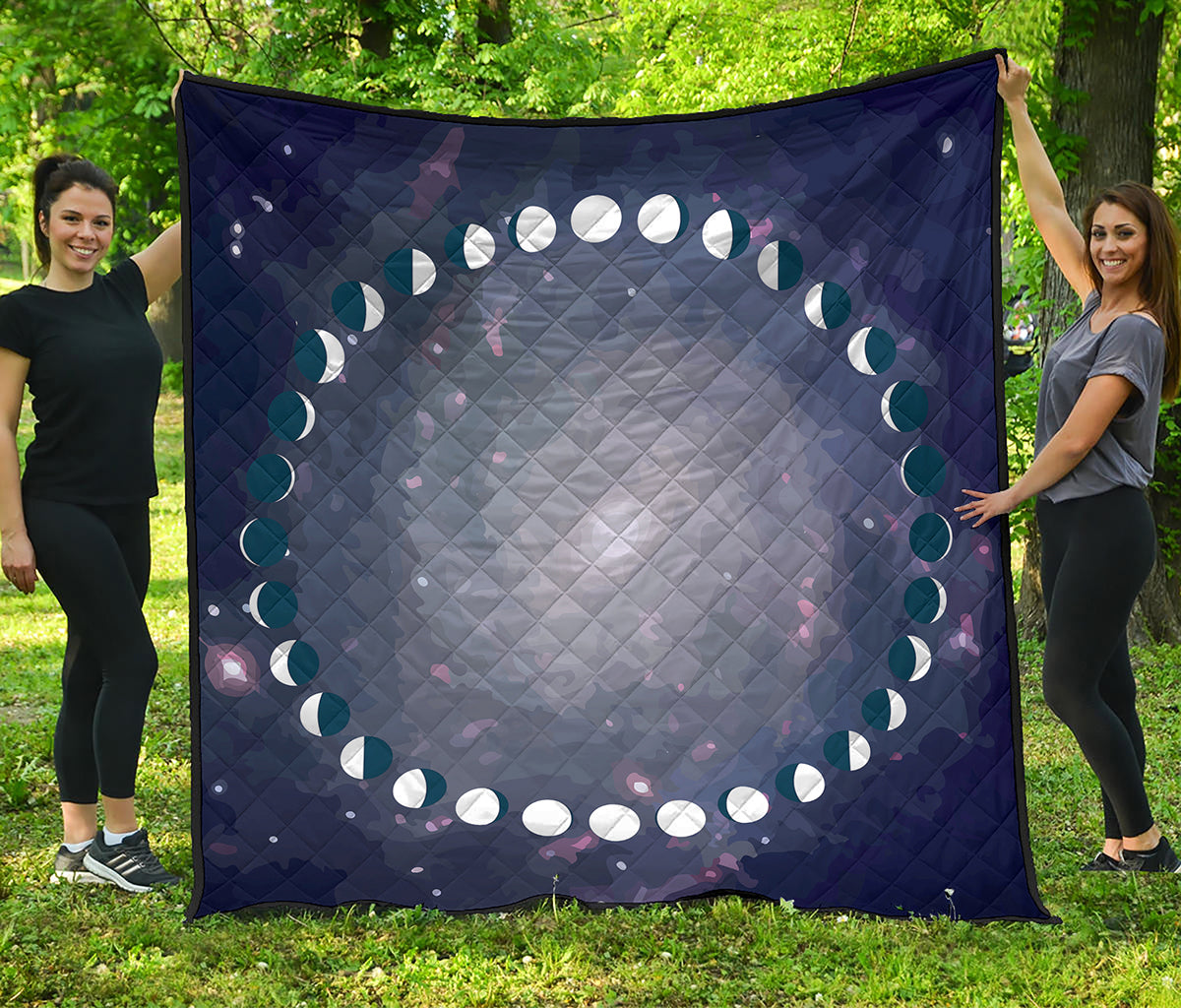 Lunar Phase Cycle Print Quilt