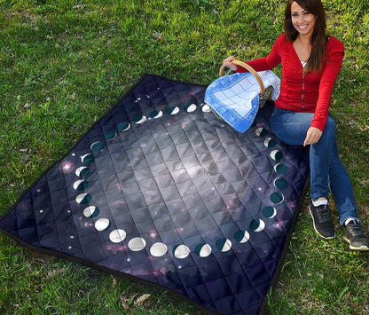 Lunar Phase Cycle Print Quilt