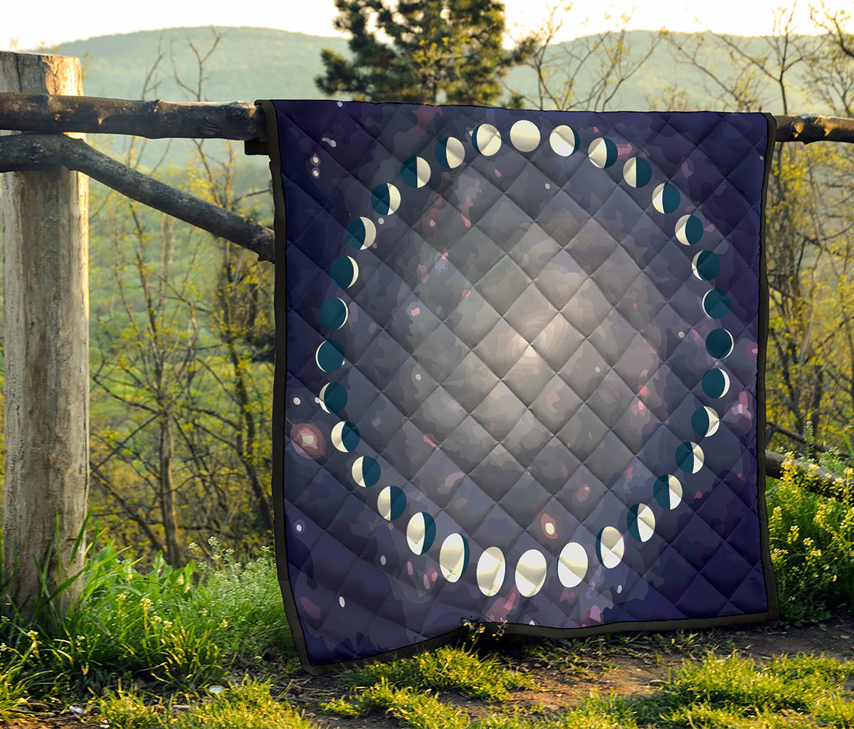 Lunar Phase Cycle Print Quilt