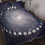 Lunar Phase Cycle Print Quilt Bed Set