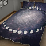 Lunar Phase Cycle Print Quilt Bed Set