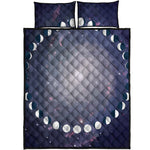 Lunar Phase Cycle Print Quilt Bed Set
