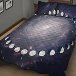 Lunar Phase Cycle Print Quilt Bed Set