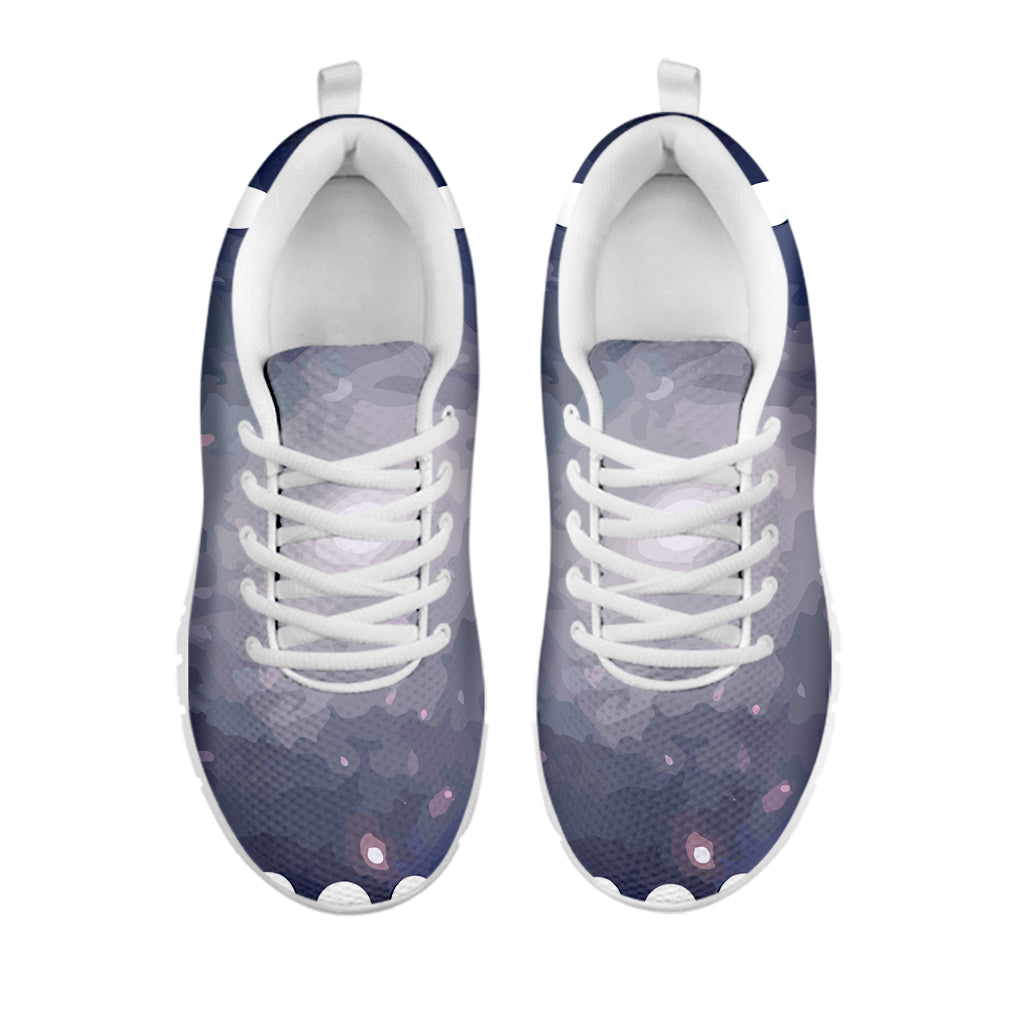 Lunar Phase Cycle Print White Sneakers