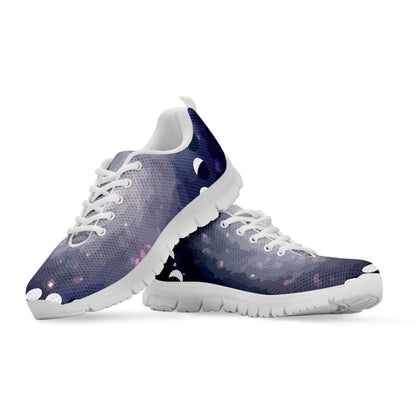 Lunar Phase Cycle Print White Sneakers