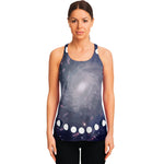 Lunar Phase Cycle Print Women's Racerback Tank Top