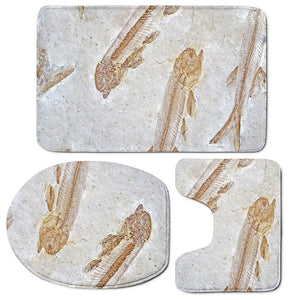 Lycoptera Fish Fossil Print 3 Piece Bath Mat Set