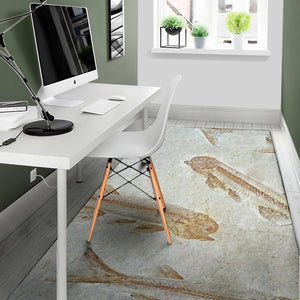 Lycoptera Fish Fossil Print Area Rug