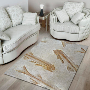 Lycoptera Fish Fossil Print Area Rug