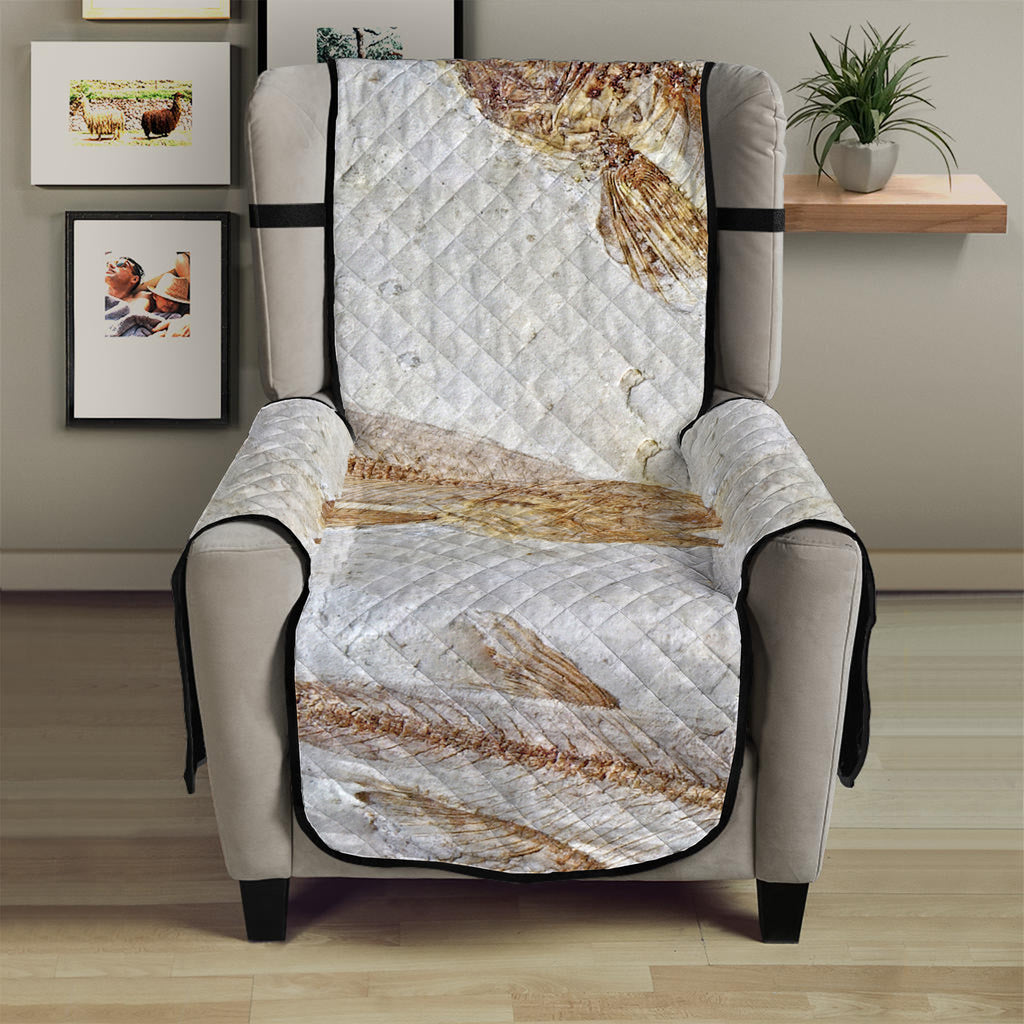 Lycoptera Fish Fossil Print Armchair Protector