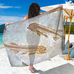 Lycoptera Fish Fossil Print Beach Sarong Wrap