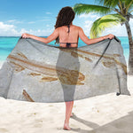 Lycoptera Fish Fossil Print Beach Sarong Wrap