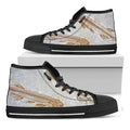 Lycoptera Fish Fossil Print Black High Top Sneakers