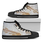 Lycoptera Fish Fossil Print Black High Top Shoes