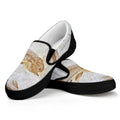 Lycoptera Fish Fossil Print Black Slip On Sneakers
