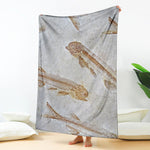 Lycoptera Fish Fossil Print Blanket