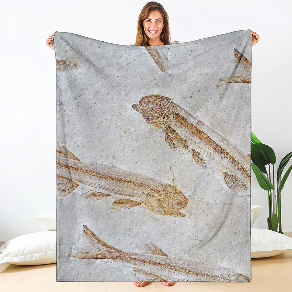 Lycoptera Fish Fossil Print Blanket