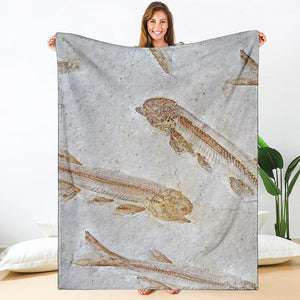 Lycoptera Fish Fossil Print Blanket