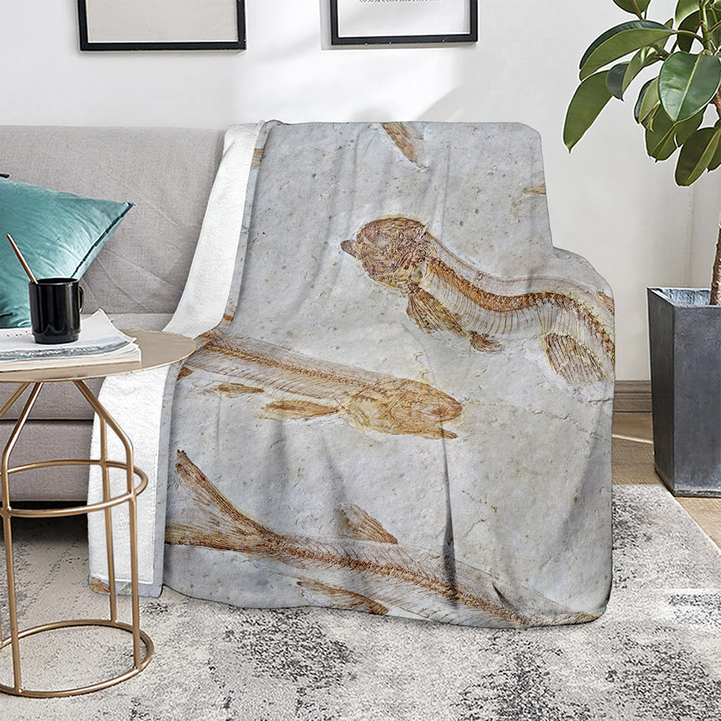 Lycoptera Fish Fossil Print Blanket