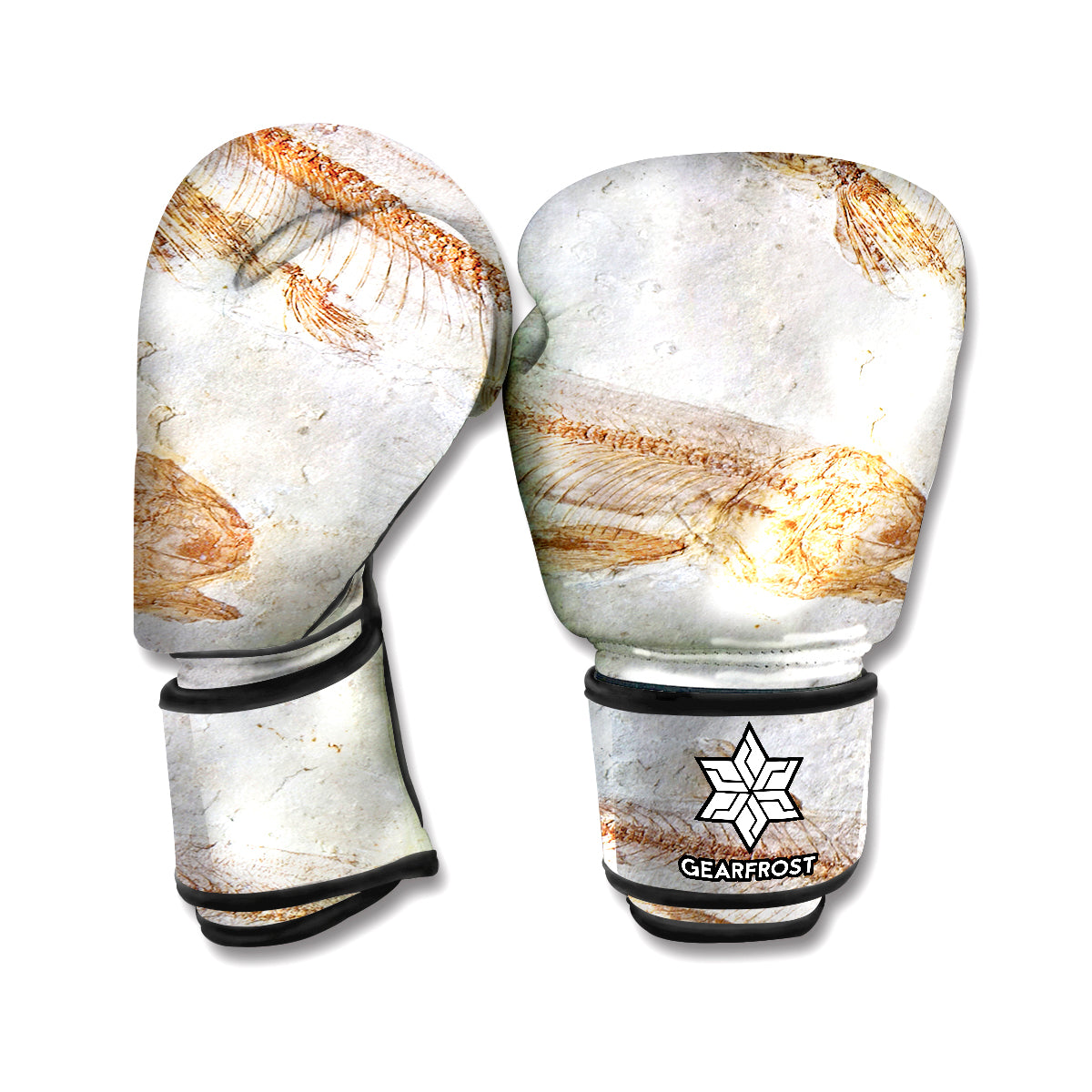 Lycoptera Fish Fossil Print Boxing Gloves