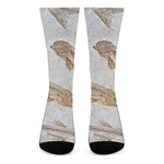 Lycoptera Fish Fossil Print Crew Socks