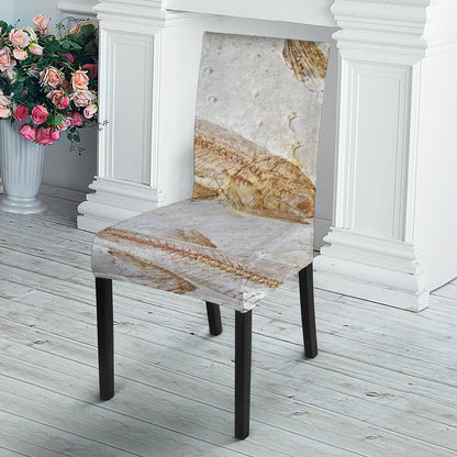 Lycoptera Fish Fossil Print Dining Chair Slipcover