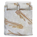 Lycoptera Fish Fossil Print Duvet Cover Bedding Set