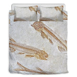 Lycoptera Fish Fossil Print Duvet Cover Bedding Set