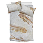 Lycoptera Fish Fossil Print Duvet Cover Bedding Set