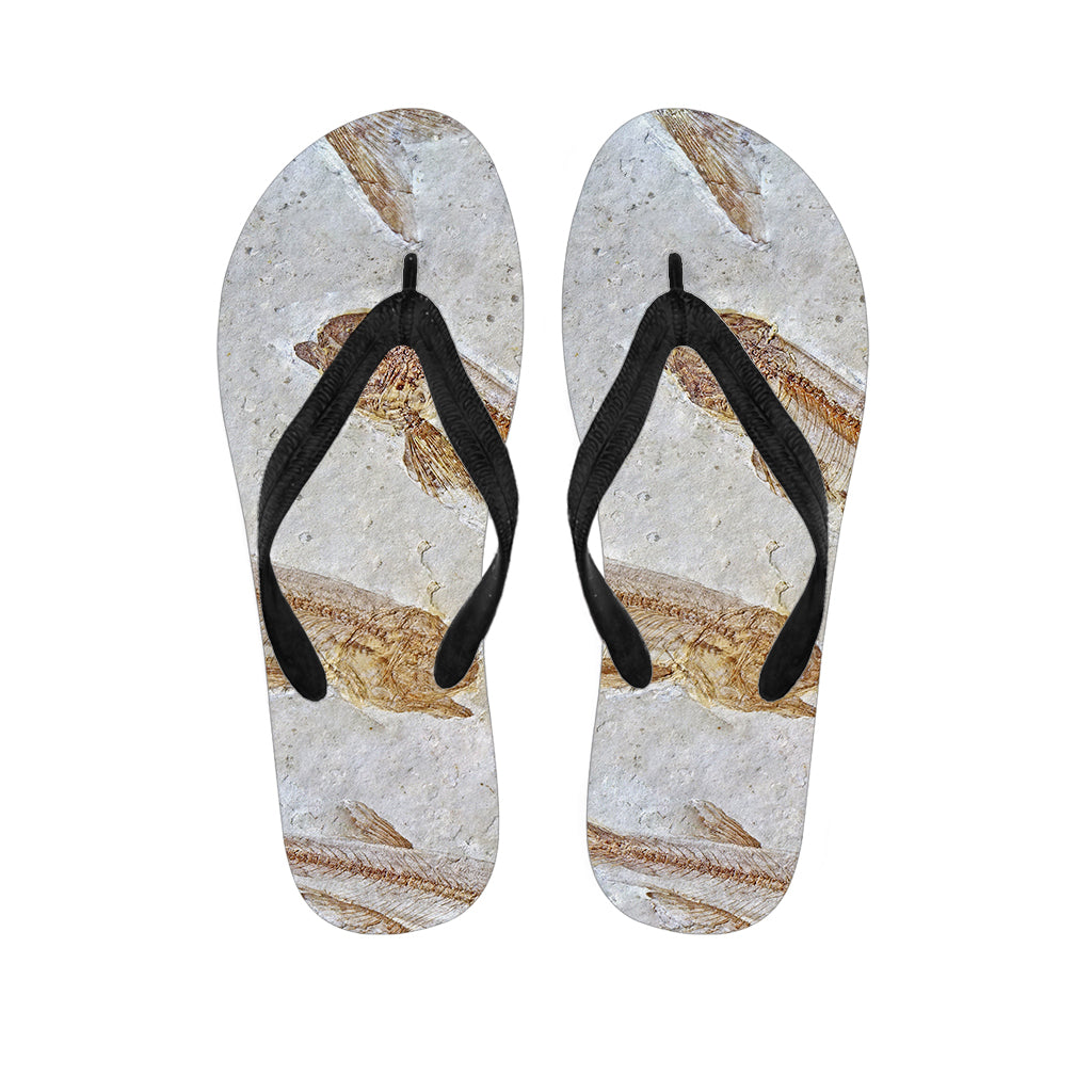 Lycoptera Fish Fossil Print Flip Flops