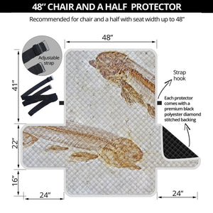 Lycoptera Fish Fossil Print Half Sofa Protector